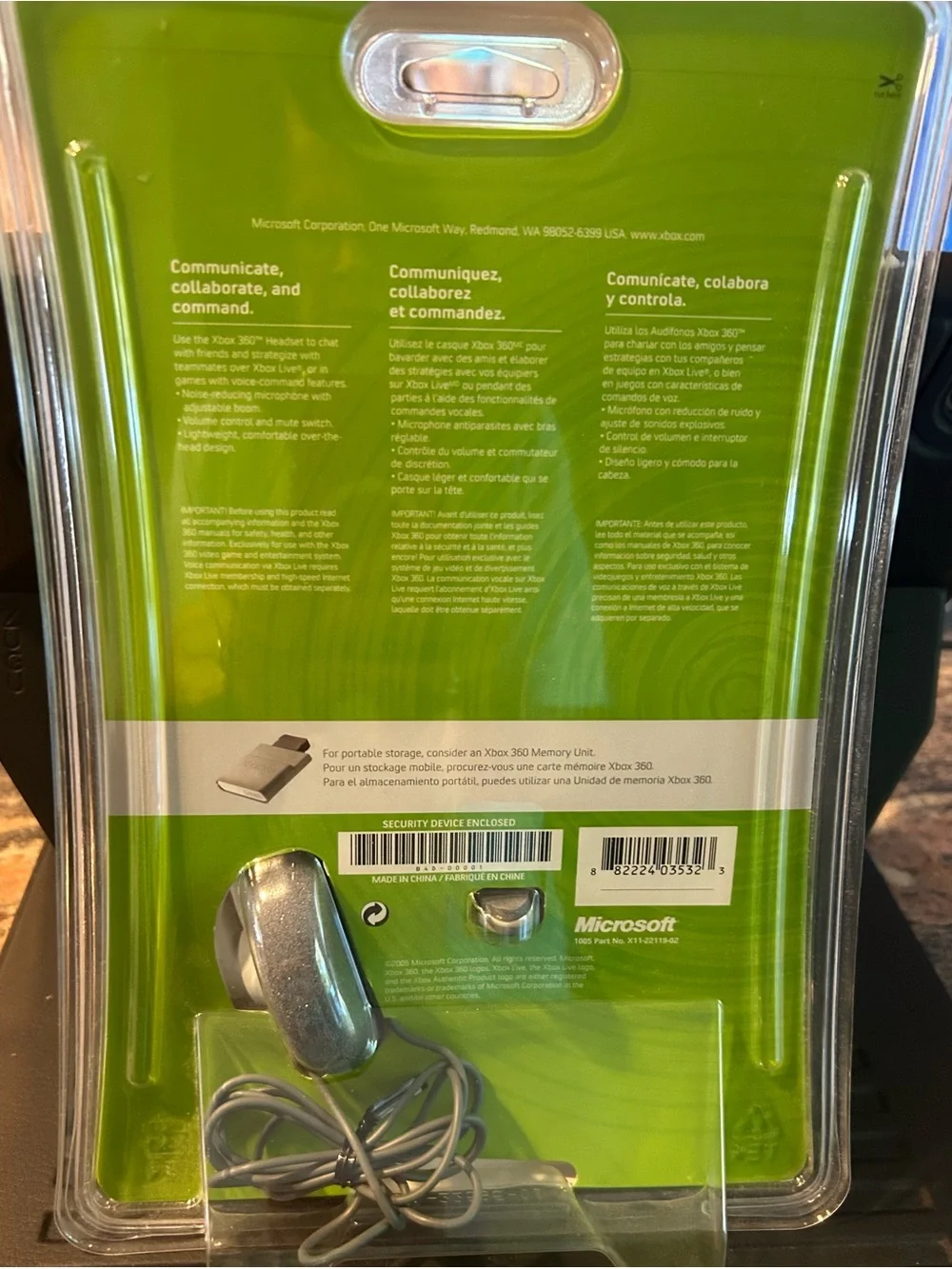Original X Box 360 Headset/Genuine Microphone- New in Sealed Package
